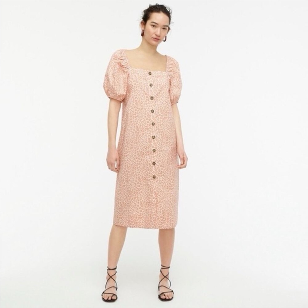 J. Crew Pink Animal Print Midi Dress - Picture 2 of 10